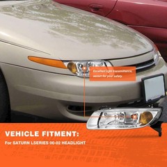 Halogen Headlights w/Chrome 00-02 Saturn SL1 SL2 SW2 Sedan Wagon Set