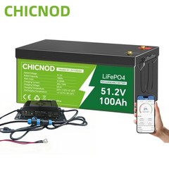 Bluetooth 48V 100Ah Lithium LiFePO4 Battery Golf Cart BMS + 58.4V 20A Charger