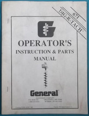 GENERAL 671 DIG-R-TACH POST HOLE DIGGER PART OPERATION & MAINTENANCE MANUAL BOOK