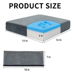 Walker Seat Cushion for Seniors, Memory Foam Rollator and Backrest Gray