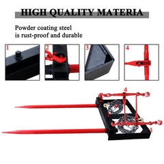 49″ Dual Hay Bale Spear, 3000lbs Load Capacity Skid Steer Loader Bucket Attachme