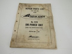 New Idea 707D Uni-Power Unit Perkins Diesel Parts List Catalog Manual