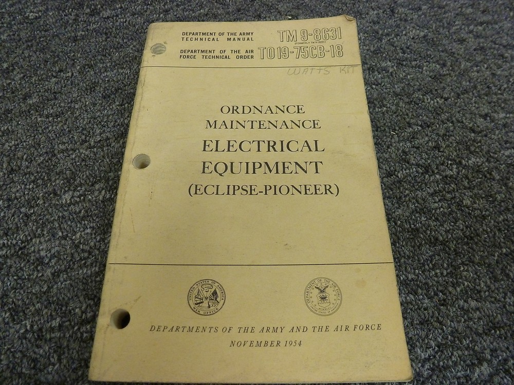 1954 Army Air Force Eclipse Pioneer Electrical Equipment Maintenance Manual