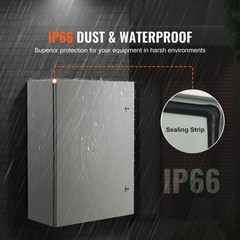 Steel Electrical Box, 27.6 x 19.7 x 9.8 in, Cold Rolled Steel Electrical Enclosu