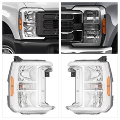 Chrome Halogen Headlight Assembly For 23-25 Ford F250 F350 F450 F550 PC3Z13008G