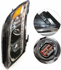 2014-2015 KIA Sorento Halogen Headlight LED DRL Black Housing Clear Lens RH