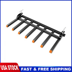 Clamp on Debris Forks 7 Prong 5500 lbs Load Pallet Forks, Fit 68 70 72″ Buckets