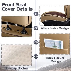 Waterproof Nappa Leather Car Seat Covers Full Set for F-250 2011-2026
