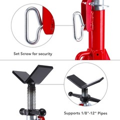 Garveetech V Head Pipe Jack Stand 28-52 In Adjustable Height 2500 Lbs Load 1/8