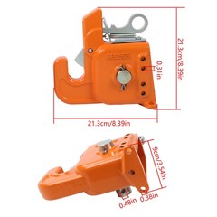 Orange Easy Change Quick Hitch w/Stabilizer Bar for Category 2 Tractor/Implement