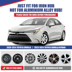 16 Inch Rim Covers Matte Black Set of 4 for 09-25 Toyota Corolla Hubcaps