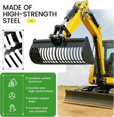 23.6 in/600MM Mud Bucket Mini Excavators Digger Steel Screening Skeleton Bucket
