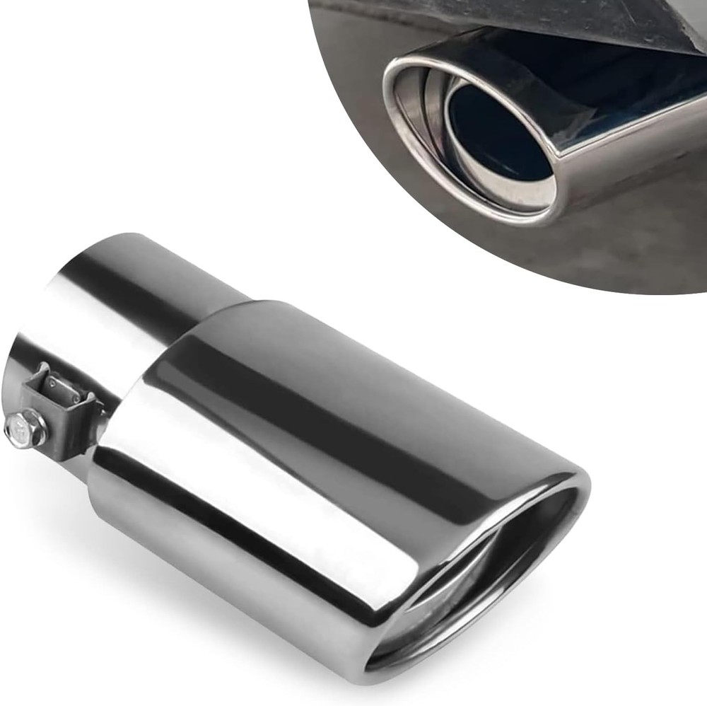 Pack-1 Stainless Steel Exhaust Tip, Straight Type Tailpipe Muffler, Automobile M
