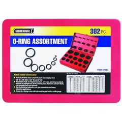 382pc O-Ring Assortment -SAE- Nitrile Rubber Construction! Item #67554