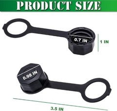 2-Pack Gas Can Vent Caps, Black Replacement Rear Vent Screw Caps for Most Fuel,