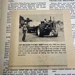Original 1941 John Deere Model G Tractor Instructions Parts Manual DIR 167-12-41