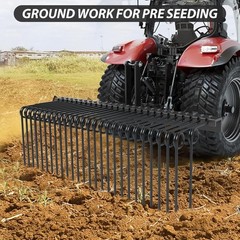 60″ / 72″ Pine Straw Rake 3 Point Landscape Rake Tractor Attach for Cat 0 Cat 1