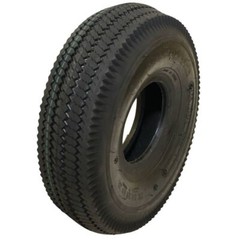 4.10×3.50-4 Saw Tooth Tire 4 Ply Tubeless for Lawn Equipment, 350 Load