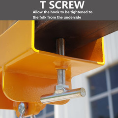 2200Lbs Forklift Lifting Hook with Swivel Hook & T-Screw Attachment