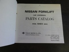 Nissan KH02 Forklift Parts Catalog Manual C-F260U 1994