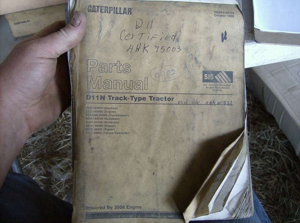 CAT D11N TRACK TRACTOR PARTS MANUAL SEBP2169-05 BAD COVER