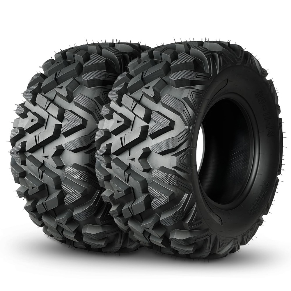 Set of 2 26×11-14 ATV UTV All Terrain Tires 6-Ply Tubeless Mud Sand Off-Road