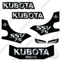 Fits Kubota SSV75 Decal Kit Skid Steer – CUSTOM BLACK AND SILVER!
