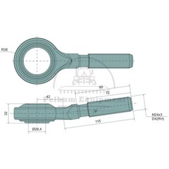 02.0267.04.2 M24x3 Threaded Spindle Top Link Parts 157mm