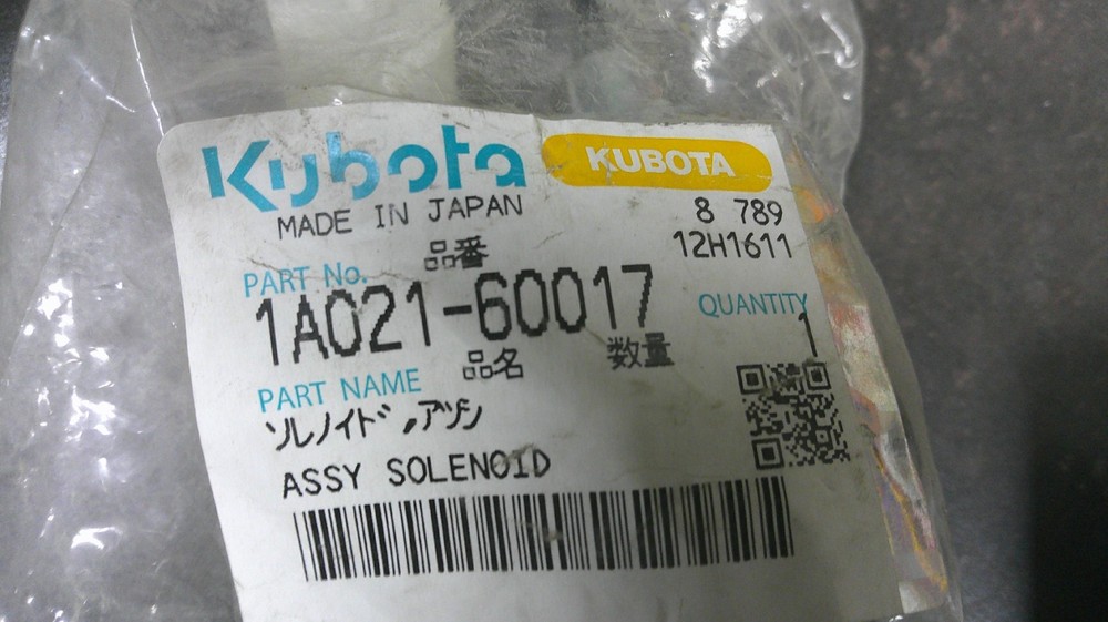 GENUINE KUBOTA FUEL SHUTOFF SOLENOID 1A021-60017/ D1503 D1703 V2003 V2203 V2403