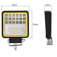 Square Led Work Lights 2PCS 4″ 12v 24v White Amber Flood Spot Beam Tractor 4×4