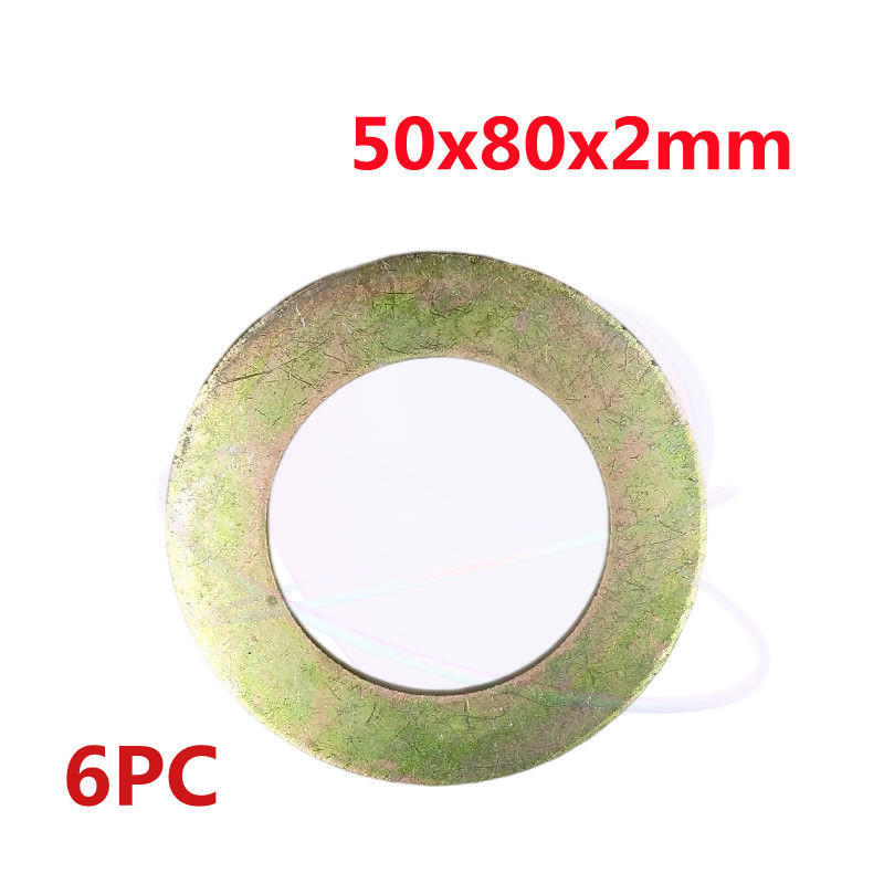 6pc 50mm x80mm x2mm Bucket Pin Shim Iron Excavator Skid Steer For Cat Komatsu