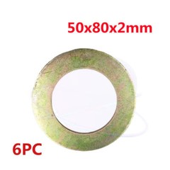 6pc 50mm x80mm x2mm Bucket Pin Shim Iron Excavator Skid Steer For Cat Komatsu
