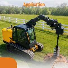 Auger Adapter 2 inch to Hex Conversion for Skid Steer Loader Tractor Steel