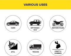 Black Adhesive Stick-On Wheel Weights, Low Profile, Easy Peel, 0.25oz (1/4oz) Ea