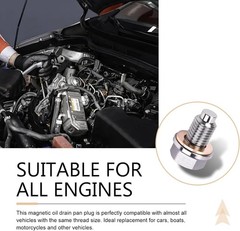 M14 x 1.5 Magnetic Oil Drain Plug, Stainless Steel Engine Magne Color: M14x1.5