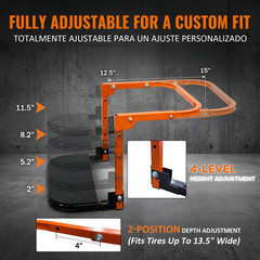 Heavy Duty Folding Tire Step Wheel Platform Adjustable for Truck SUV 350lbs Max