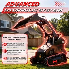 13.5HP Mini Skid Steer Twin cylinde Tracked Loader Three Pumps New Upgraded
