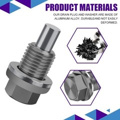 M14×1.5 Magnetic Oil Drain Plug, Transmission Oil Plug, Oil Pan Su Color: Gray