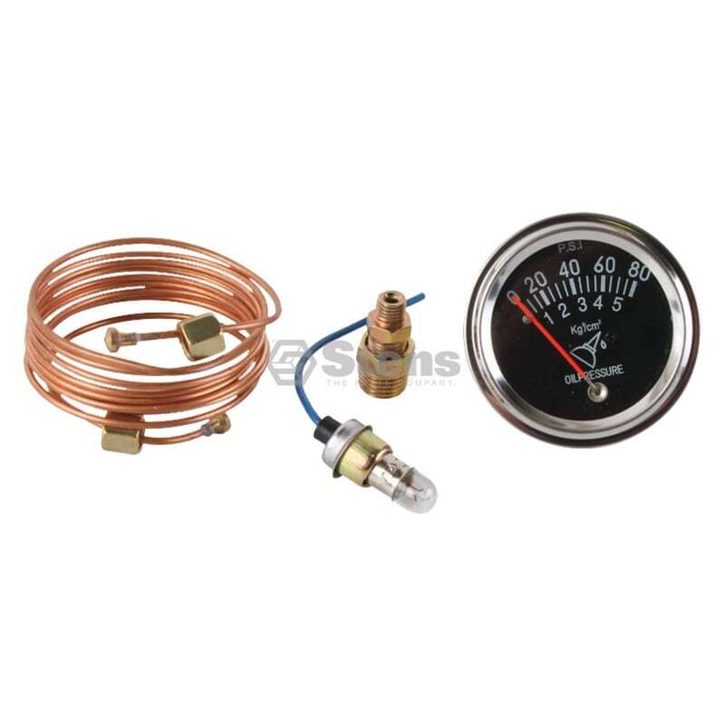 80 lb Oil Pressure Gauge with Backlight, 0-80 Range, 72″ Length, Chrome Bezel