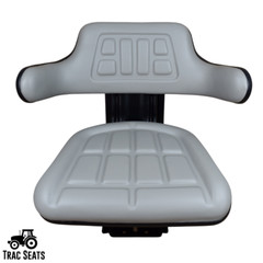 Grey Tractor Suspension Seat Fits Ford / New Holland 6600 6610 7000 7600 7610
