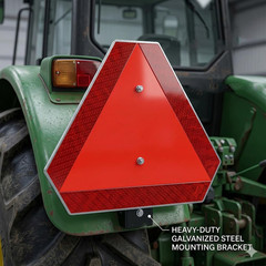 Heavy-Duty Steel Slow Moving Vehicle (SMW) Sign Mounting Bracket Kit – Universal