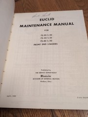 Euclid GM 72-20 30 40 L-20 L-25 L-30 Diesel MAINTENANCE MANUAL Published In 1966