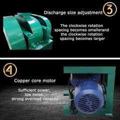 220V Double Roller Crusher Stone Ore Breaker Crushing Mill Machine Pulverizer