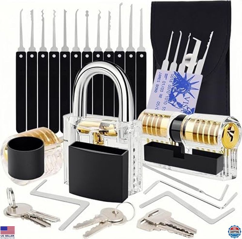 34-Piece Solid Brass Padlock Kit with Keys – Premium for Indoor & Outdoor Use