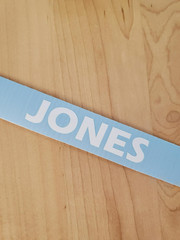 JONES Last name decal sticker vinyl (2) PAIR Gloss WHITE 10″ FAST USA