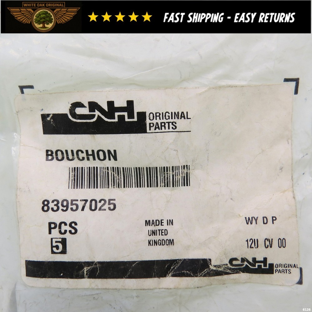 GENUINE FORD CNH NEW HOLLAND 83957025 Plug 1 3/4” (Cup Type – Mild Steel)