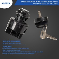 Premium Ignition Key Switch 3 Position 6 Pins, Fits for 2001-2018 Polaris