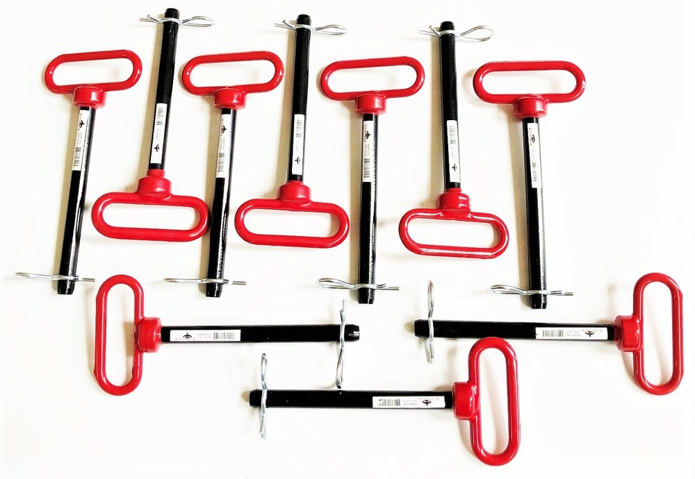 10 GOLIATH INDUSTRIAL RED HANDLE 5/8 X 7″ TRACTOR HITCH PIN WAGON TRAILER RHP58L