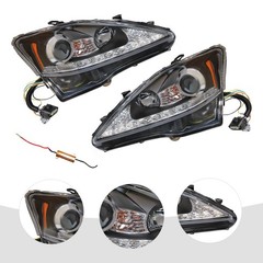 2006-2013 Lexus IS250 IS350 Halogen Projector Headlights w/LED DRL Left+Right