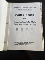 General Motors Diesel Parts Book For Industrial & Oil Fields Twin Quad Models